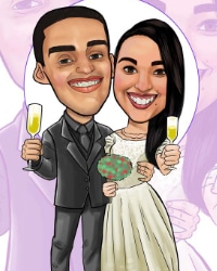 wedding caricature